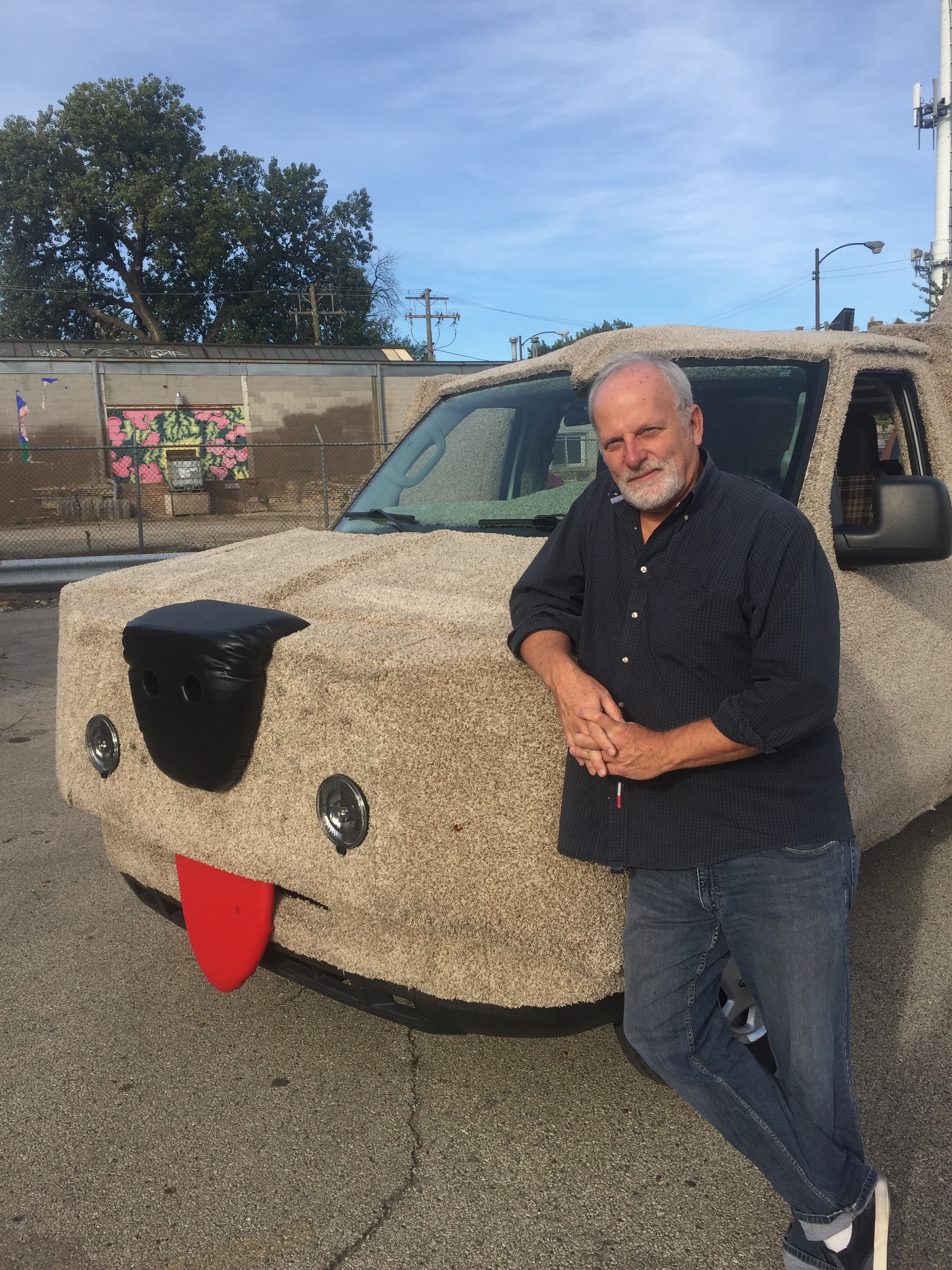 Dave Hoekstra and shaggin wagon, Humboldt Park, Chicago--October, 2017